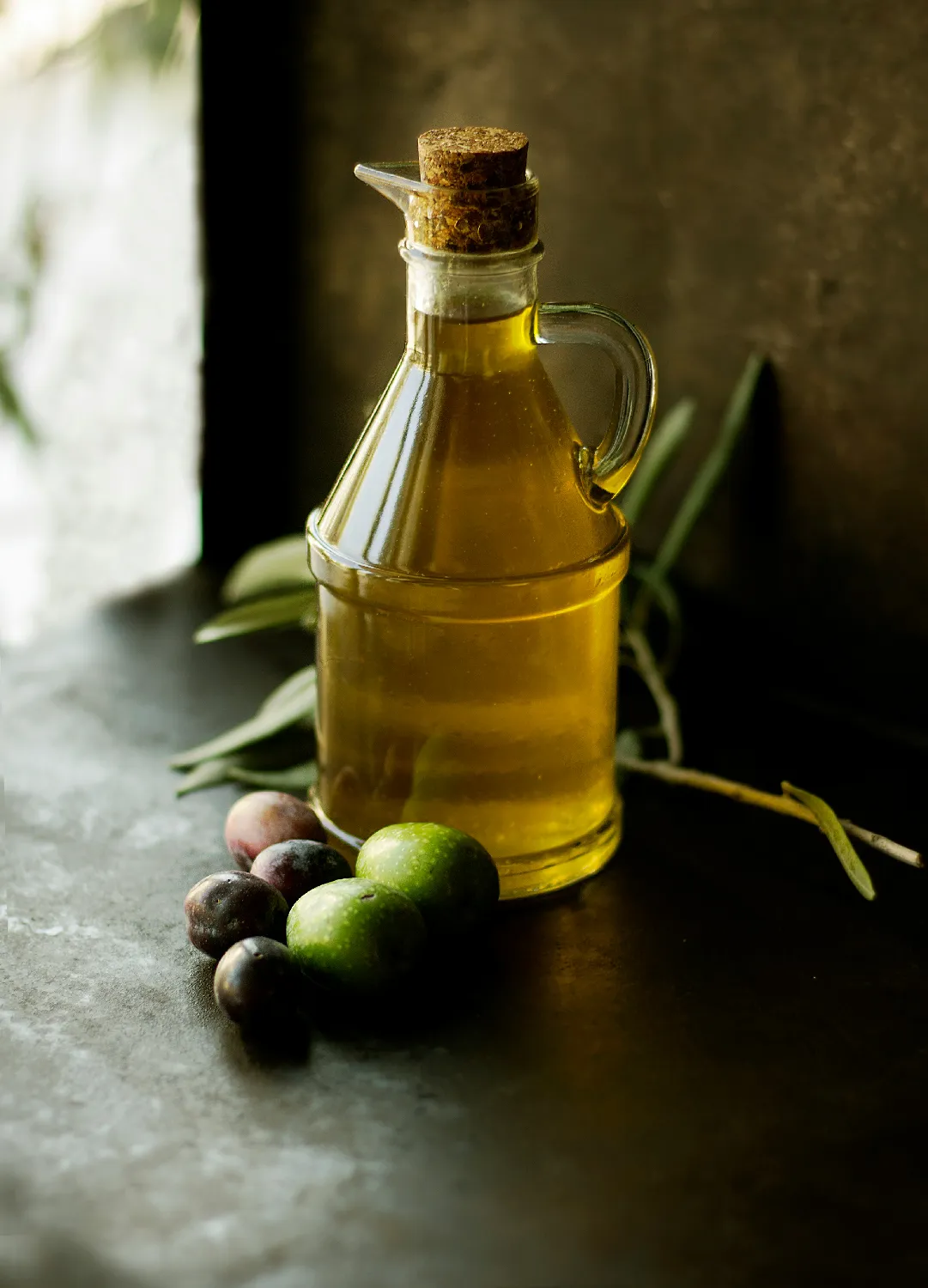 Olive oil in a bottle